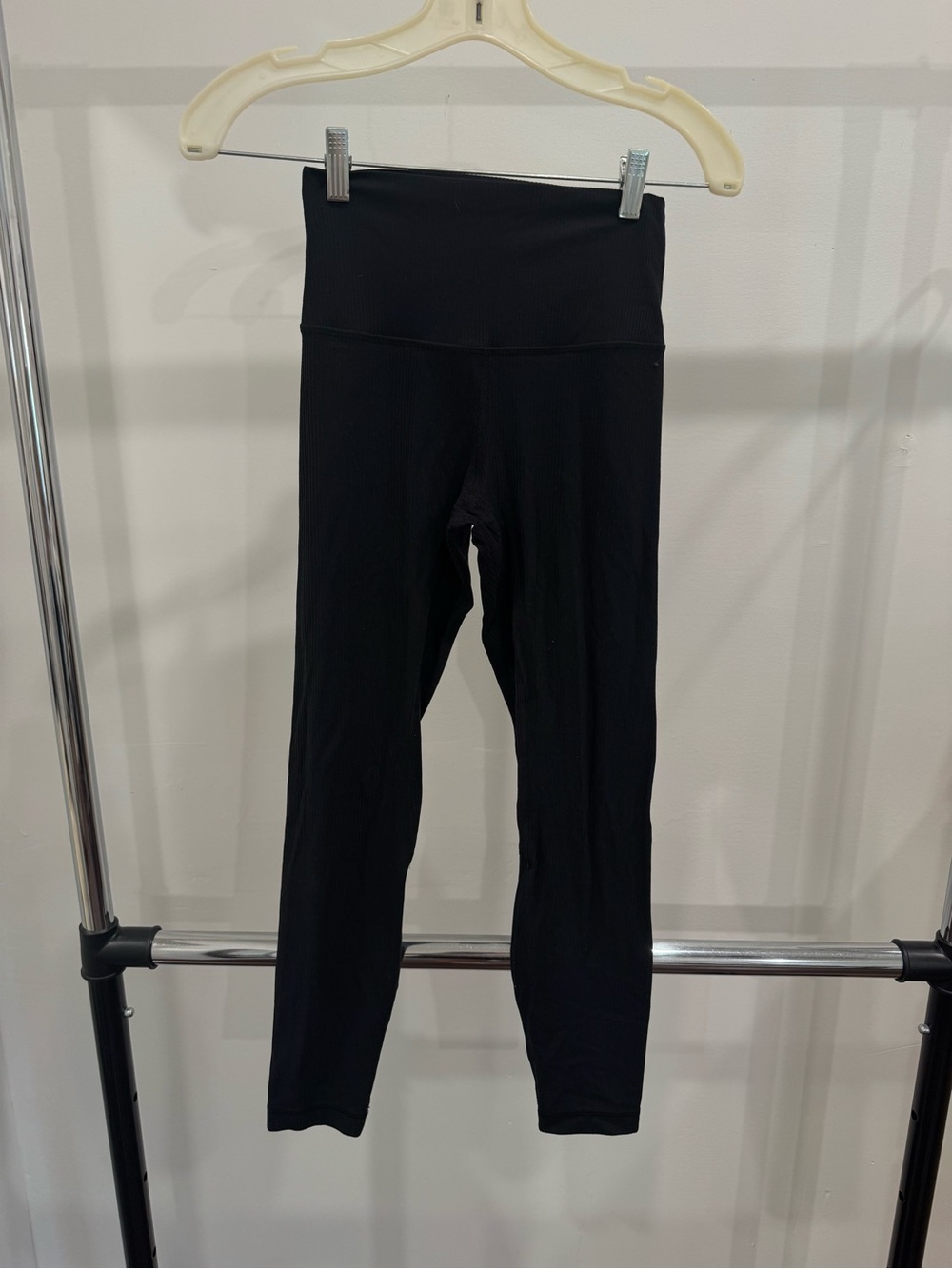 Lululemon High-Waist Black Ribbed Leggings